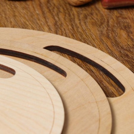 Set of boards of cutting double -sided, round, handle cut, 3 pieces-1