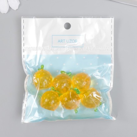 Decor for the work of acrylic "Fruit" set 6 pcs yellow 1.5x1.5x1.6 cm-3