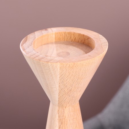 Candlestick, model No. 5, 9 x 25 cm, beech-2