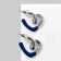 Emall earrings "Heart" curl, blue color in silver