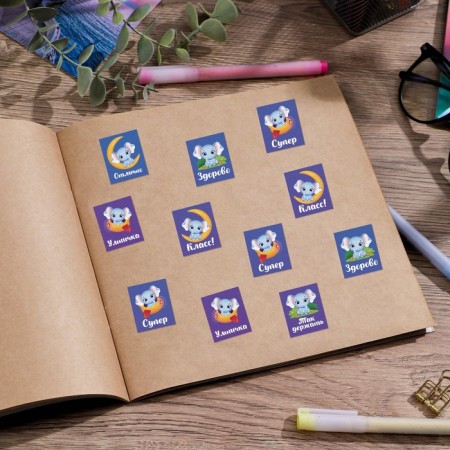 Paper stickers of the grade "Elephant", 10.5 x 18 cm-2
