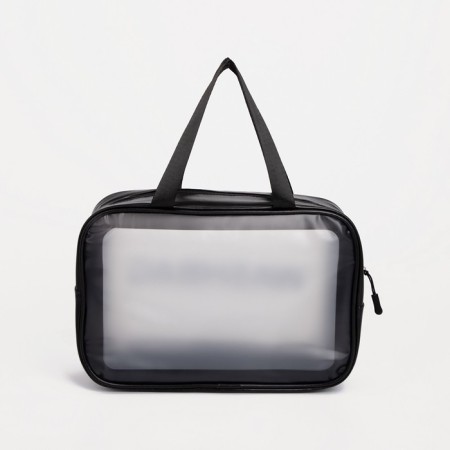 Cosmetic bag with lightning, black color-1