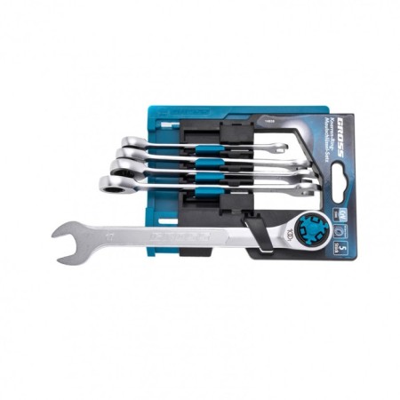 A set of keys of the combined GROSS 14858, fragmentation, CRV, 8-17 mm, 5 pcs.