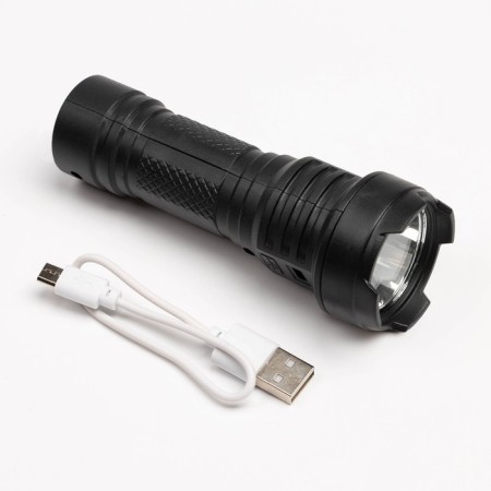 Manual battery flashlight, 800 mAh, 3 watts, LED, 3 modes, USB-2
