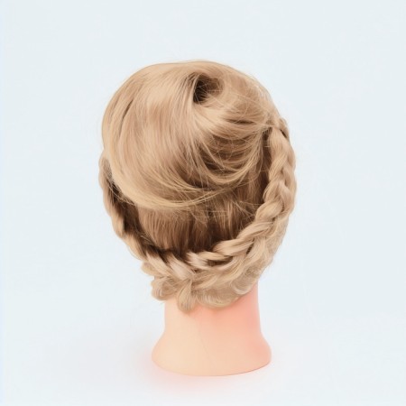 Educational, artificial hair, 55-60 cm, without tripod, blond color-6