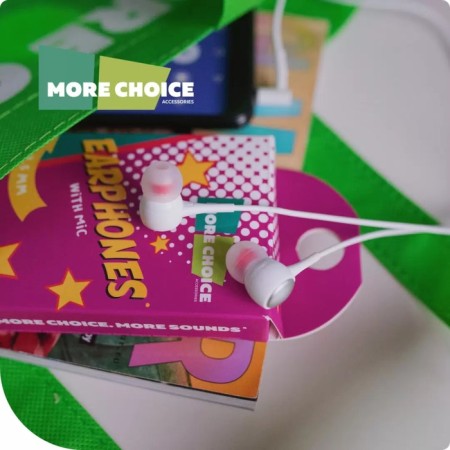 Headphones More Choice G21, microphone, vacuum, 95 dB, 16 Ohm, 3.5 mm, 1.2 m, white-5