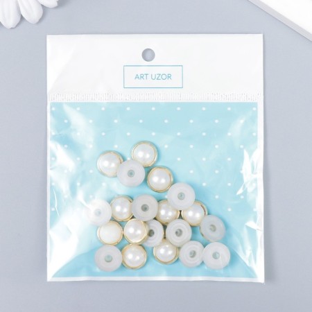 Decor for creativity Plastic "Half -Wash with a rim" set of 20 pcs mix 1.3x1.3 cm-3