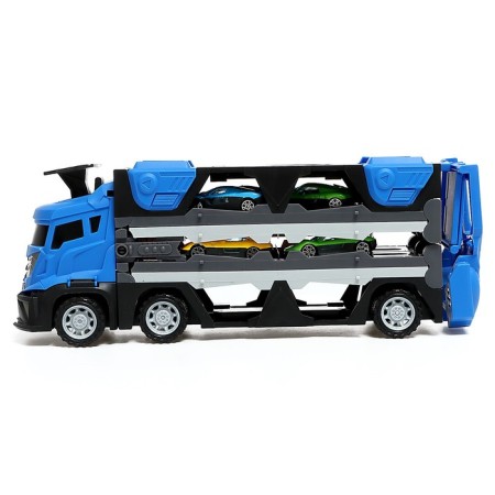 Parking 2 in 1 Truck, 6 cars, transforms into a vehicle, sound, color blue-2