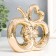 Souvenir Ceramics "Apple with Flower and Heart" gold 13x6x15 cm