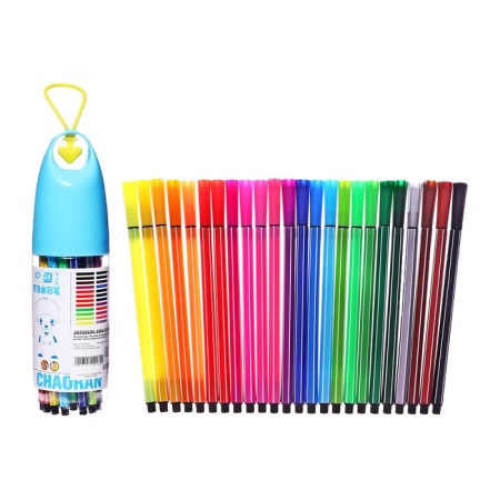 Fleeters 24 colors in a plastic tube with a pen, blue, ventilated cap