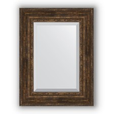 Mirror with fatset in a baguette frame - an aged tree with an ornament of 120 mm, 62 x 82 cm, evoForm