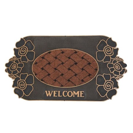 Коврик придверный Доляна «Welcome цветы», 40×70 см, цвет МИКС-5