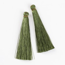 Suspension decorative “brush”, set 2 pcs., L brush 6.5 cm, grass-green color