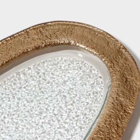 Glass Serving Magistro "Shine", 16 × 32 × 1.5 cm, gold color-3