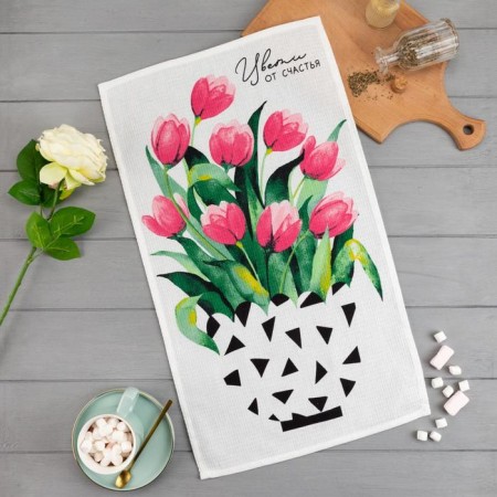 Kucky towel. "Dolyana" bloom with happiness 35x60 cm, 100% cotton, 160g/m2