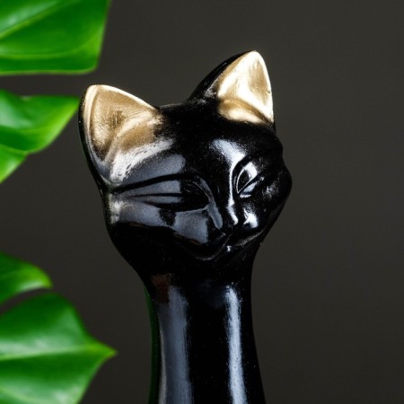 Figure "Cat" Black in gold, 14x40x15cm-4