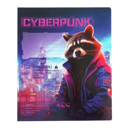 Notebook 12 sheets, in a cage, Cyberpunk, covered Cardboard Cover, UV-Lalam Taste, Mix-6