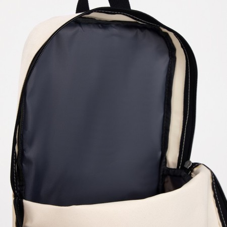 School backpack, lightning department, external pocket, beige color-4