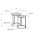 Journal table, 450x450x550, bleached oak/Black muar