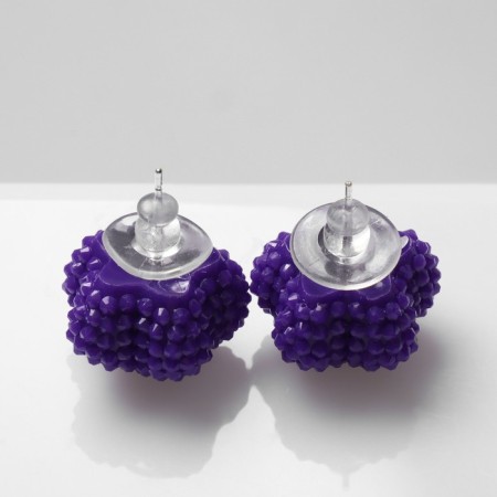 Earrings plastic "Caramel" star, purple color-1