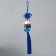 Suspension Ceramics with bells "manei-nako" blue 3.5x3.7x26 cm