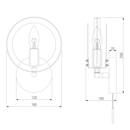 Wall lamp in the style of loft Gallo, 60W, E14, 10x18.5x25.3 cm-4