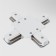 Connector X-shaped for the built-in track system Technical Track-11W, 13x13x2 cm, white color