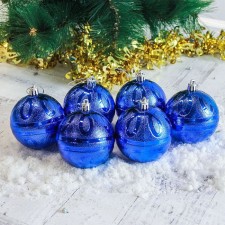 Set of balls plastic D-8 cm, 6 pcs 