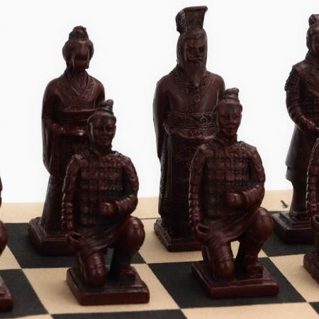 Chess desktop souvenir "terracotta army" 43x43 cm, King H-9.5 cm, pawn H-7.5 cm-9