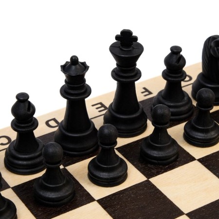 Handing chess 29 x 29 cm, board wood, plastic figures, king H-6.5 cm, pawn h-3.5 cm-2