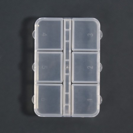 Organizer for decor, 6 cells, 5.3 × 7.5 × 1.3 cm, the color is transparent-6