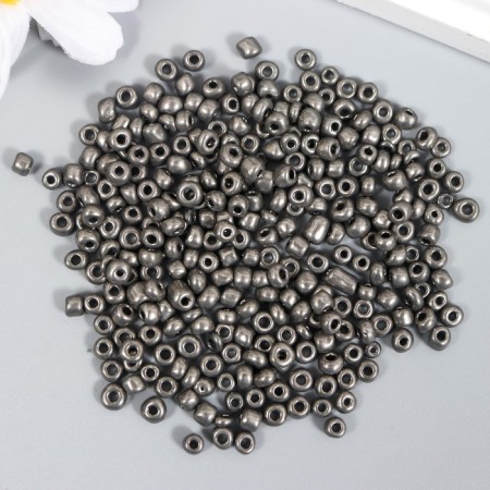 Round beads 6/0 "Dark Silver" 20 g-1