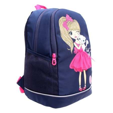 School backpack, 38 x 28 x 18 cm, Grizzly 363, ergonomic back, dark blue/rose RG-363-9_1-1