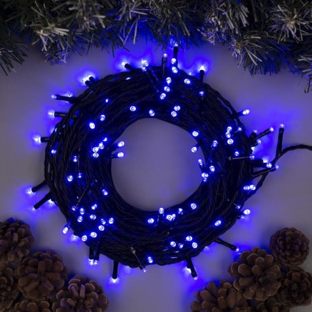 Girlyand "Clip-Light" 100 m, IP44, UMS, dark thread, 1000 LED, glow blue, 8 modes, 24 V, without BP