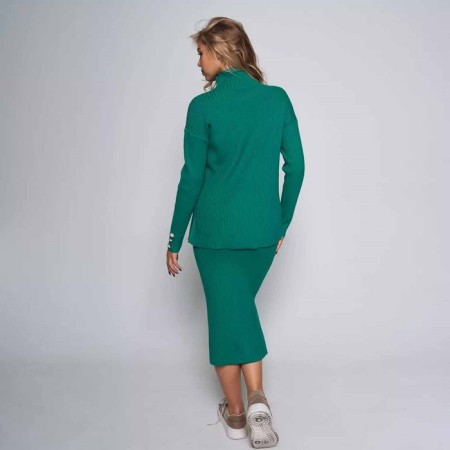 Women's costume (jumper/skirt), green color, size One size (46-50)-2