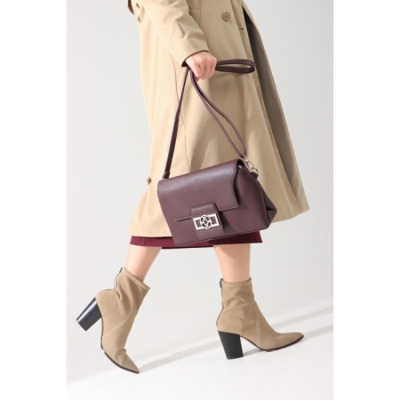 Magnet bag bag, long belt, burgundy color-3