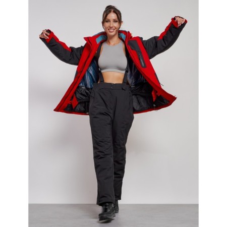 Ski jacket women's winter, size 58, red color-9