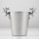A stainless steel ice bucket, 2 l, 25 × 16 × 20.5 cm, chrome color