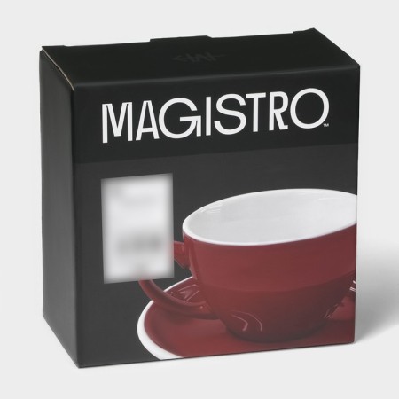 Coffee steam porcelain Magistro Coffee Time, 2 objects: a cup 200 ml, a saucer d = 14.5 cm, red color-11