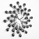Watch walls, series: openwork, "petals with crystals", smooth move, d-13 cm, 38 x 38 cm