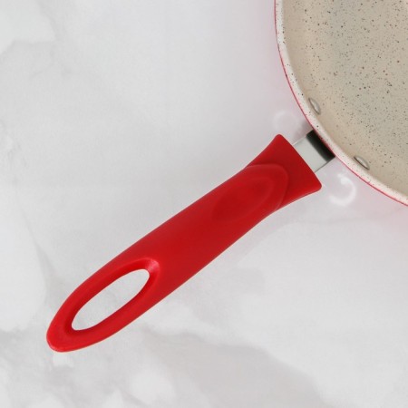 Sleek pan, d = 20 cm, plastic handle, anti -stick coating, red color-3