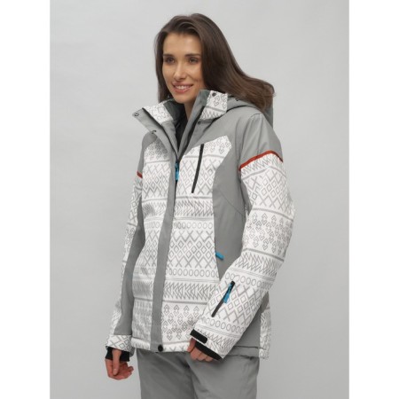 Ski jacket female winter, size 60, white color-1