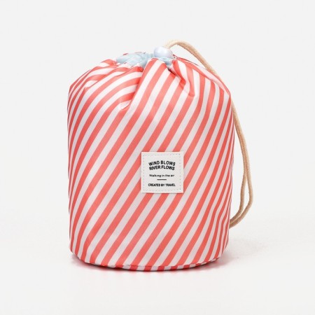 Cosmetic bag on a cord, with a wallet, pink color-1