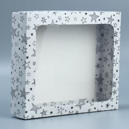 Gift box, packaging, “stars”, 23.5 x 20.5 x 5.5 cm-2