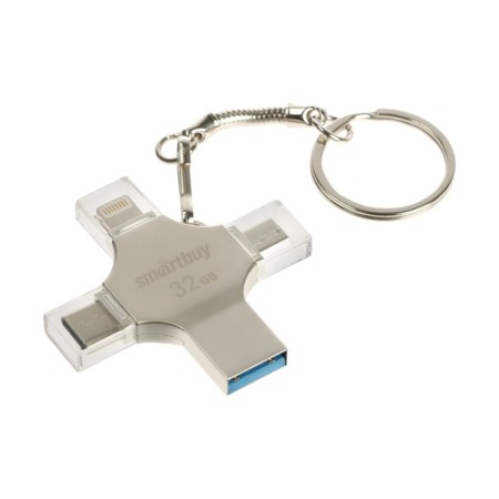 Flash drive Smartbuy Mc15 Metal QUAD, 4-In-1 OTG, 32 GB, USB3.0, Type-C, Microusb, Lightning-5