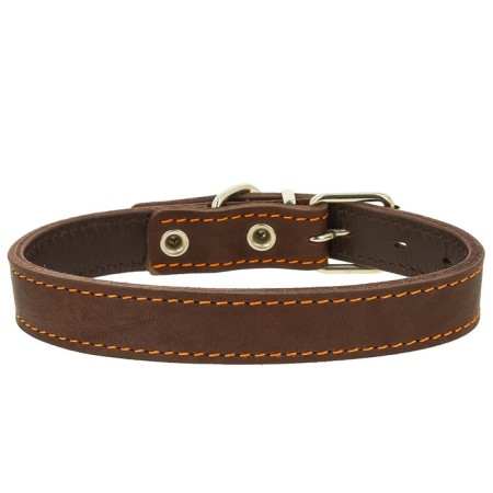 Collar of two-layer leather, Osh 44-53 x 3 cm, mix of flowers