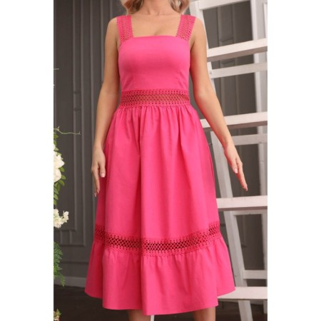 Sarafan female, size 44, pink color-11