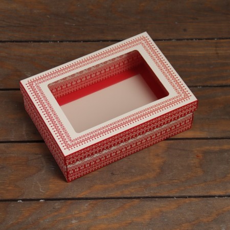 The box is folding, the lid is, with the “New Year's Deer” window 21 x 15 x 7 cm-1