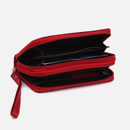 Women's wallet on lightning, red color-2