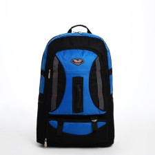 Tourist backpack on lightning, 4 outer pockets, blue/black color